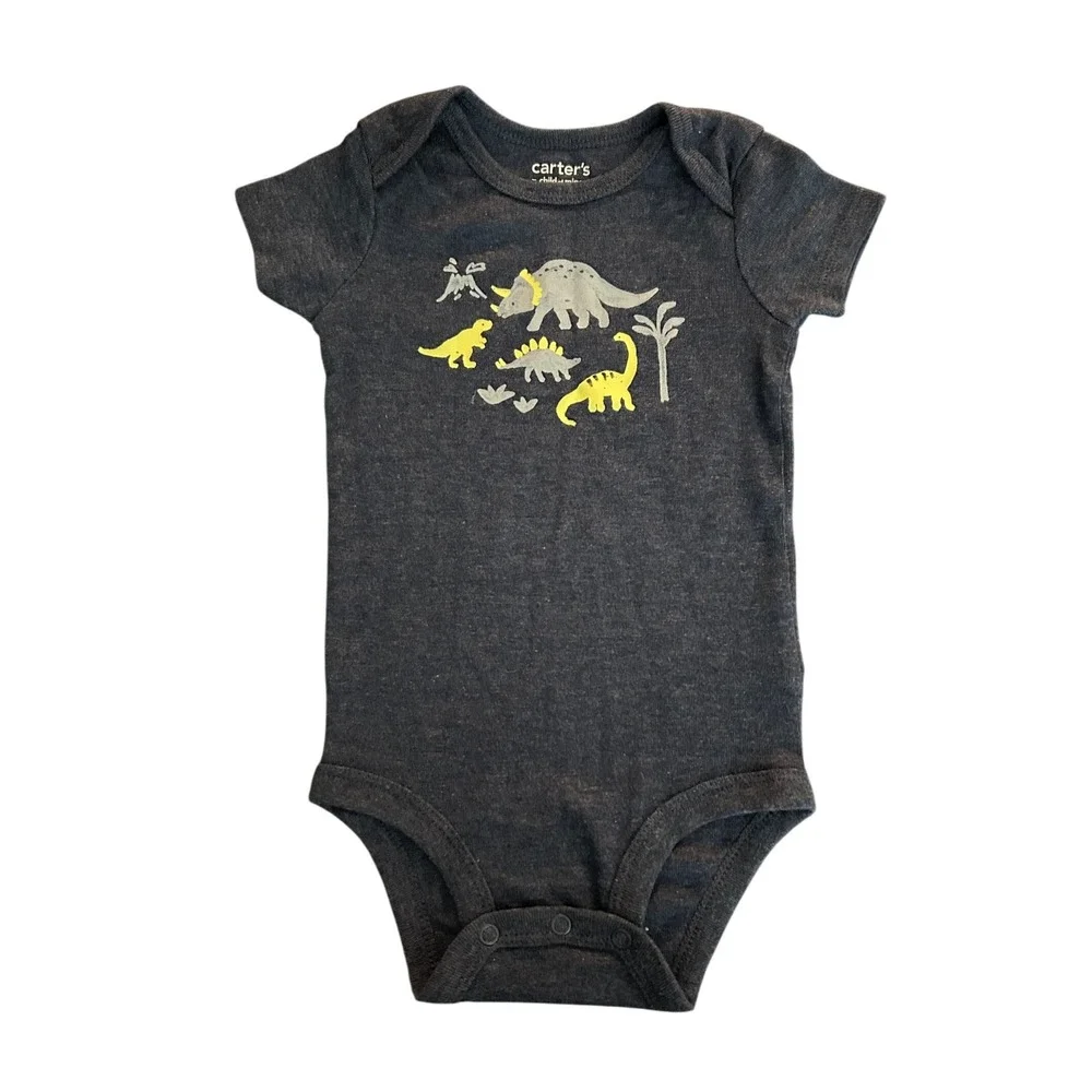 Carters Child of Mine Baby Boys Blue Dinosaur Graphic Bodysuit 3-6M (1324)